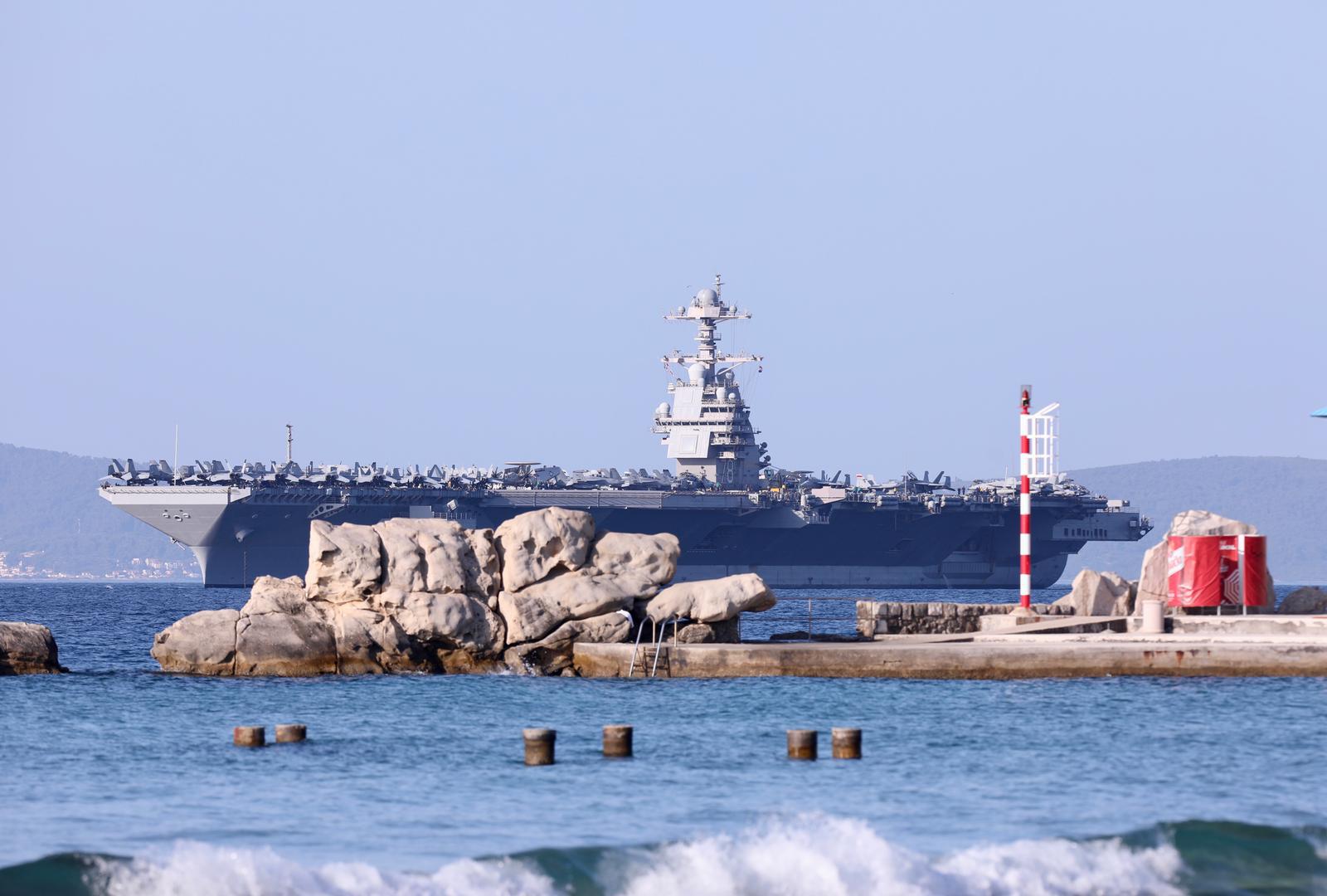 26.06.2023.,Split-Nosac aviona USS Gerald R. Ford (CVN 78) rano jutros stigao pred Split. Photo: Ivo Cagalj/PIXSELL
