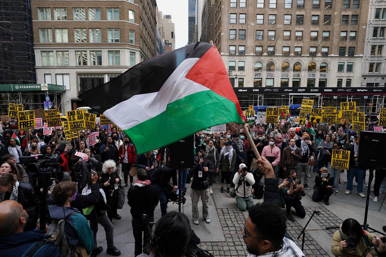 Rally in support of Palestinians, in New York City