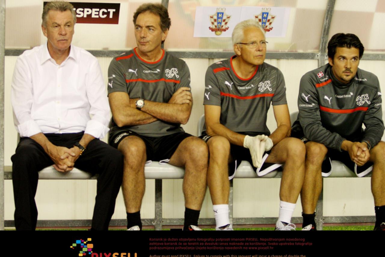'15.08.20125., Split - Nogomet, Hrvatska - Svicarska. Prijateljska utakmica povodom jubilarne proslave 100 godina HNS-a. . Svicarski izbornik Ottmar Hitzfeld .Photo: Ivana Ivanovic/PIXSELL'