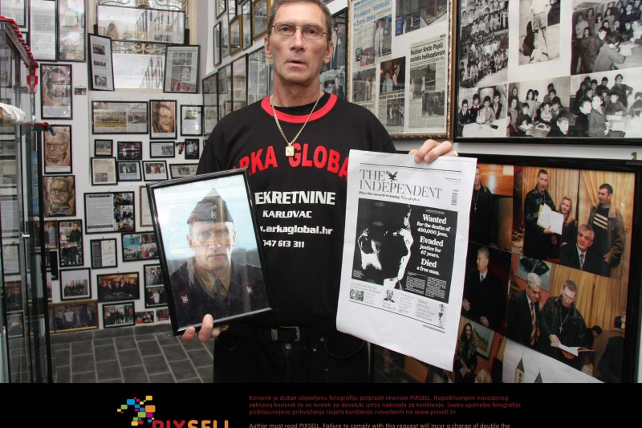 '23.11.2010.,Karlovac - Fotografija Ljubomira Jurkovica-Dede iz filma Zivi i mrtvi objavljena na naslovnici The Independenta kao ilustracija za ubojicu Zidova. Jurkovic je inace poznat po tetovazama p