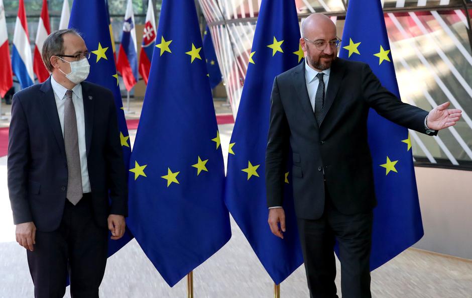 European Council President Charles Michel meets Kosovo's Prime Minister Avdullah Hoti in Brussels