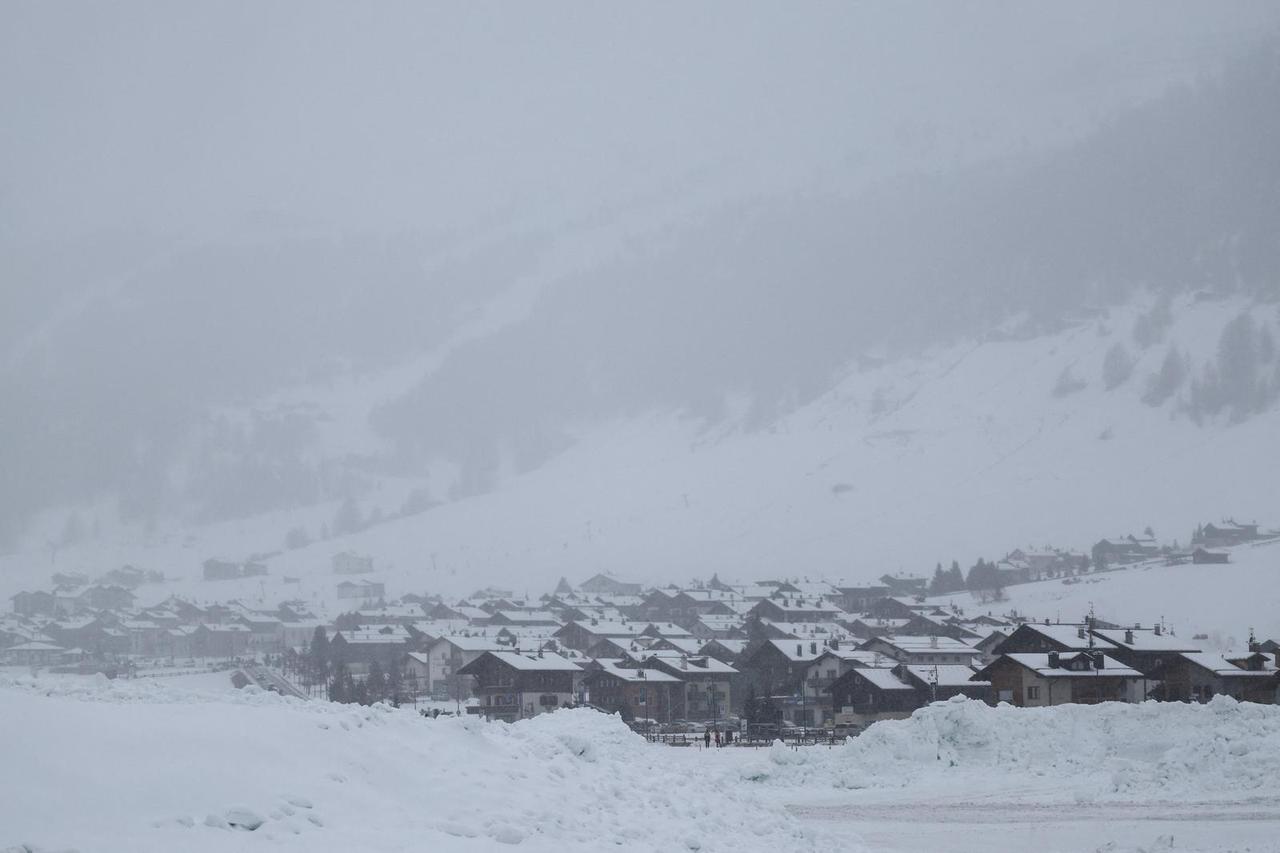 Snow falls in Livigno as preparations continue for Milan-Cortina 2026 Olympics