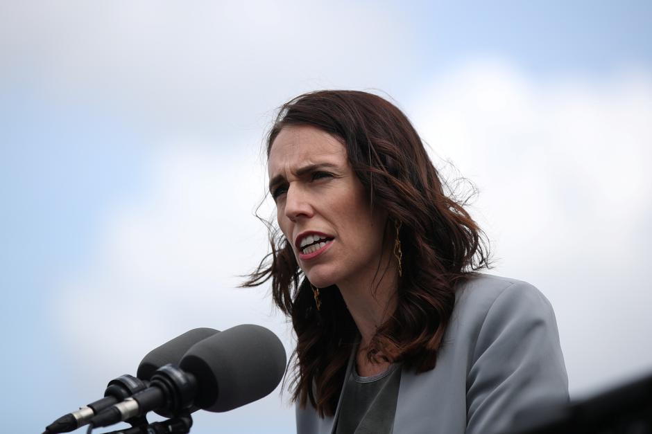 New Zealand Prime Minister Ardern speaks during a joint press conference at Admiralty House in Sydney