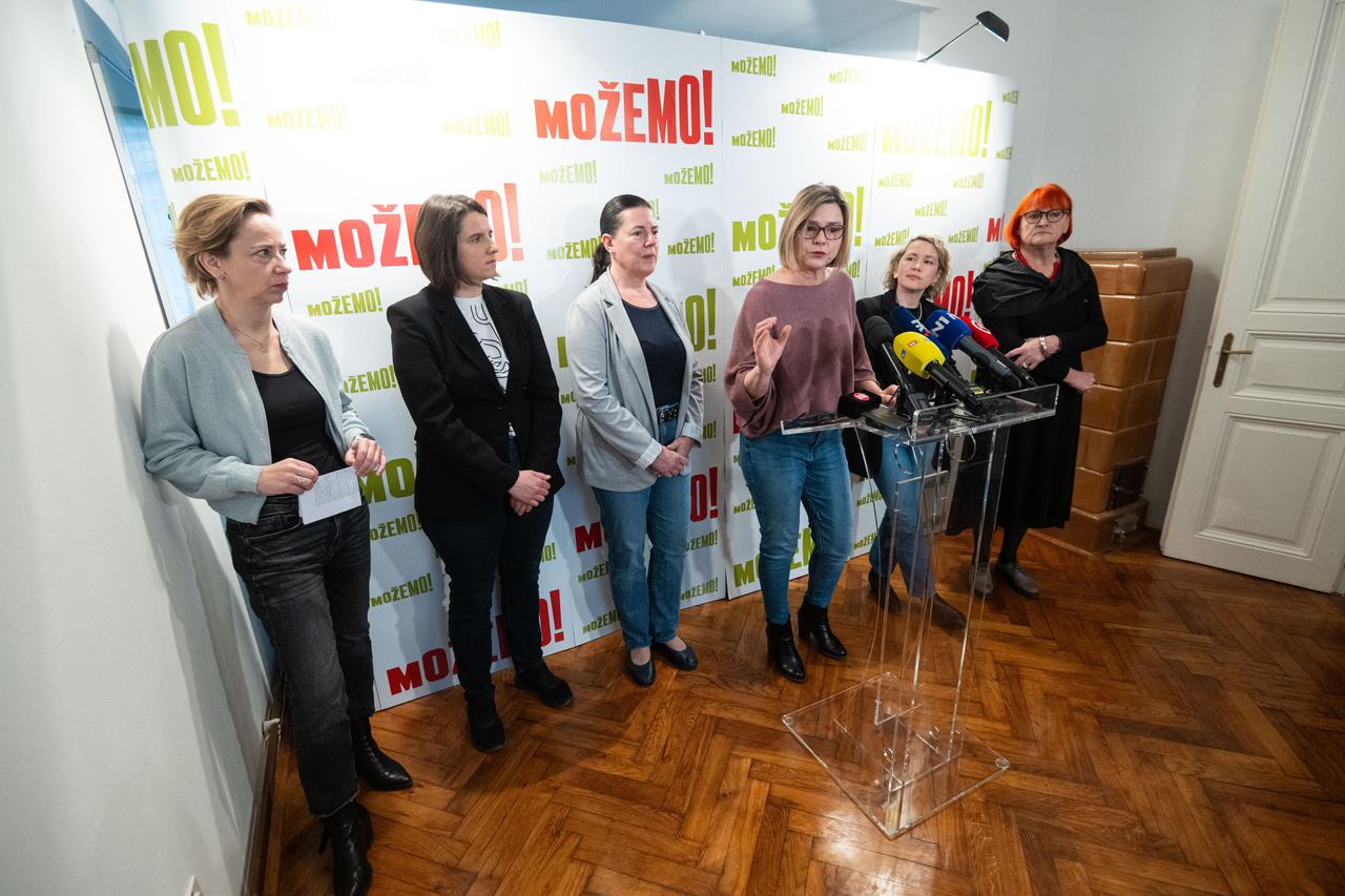 Zagreb: Konferencija za medije stranke Možemo! povodom Međunarodnog dana žena