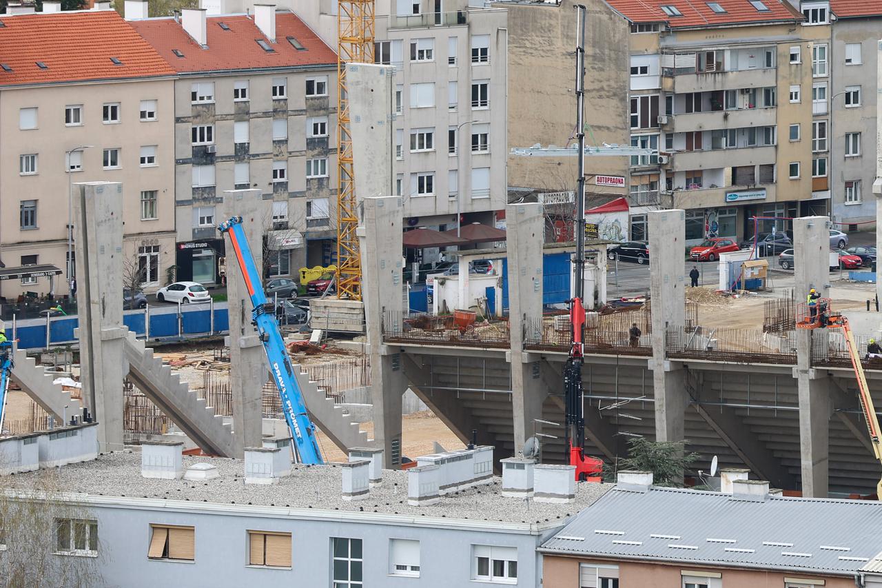 Zagreb: Pogled na izgradnju stadiona u Kranjčevićevoj ulici 