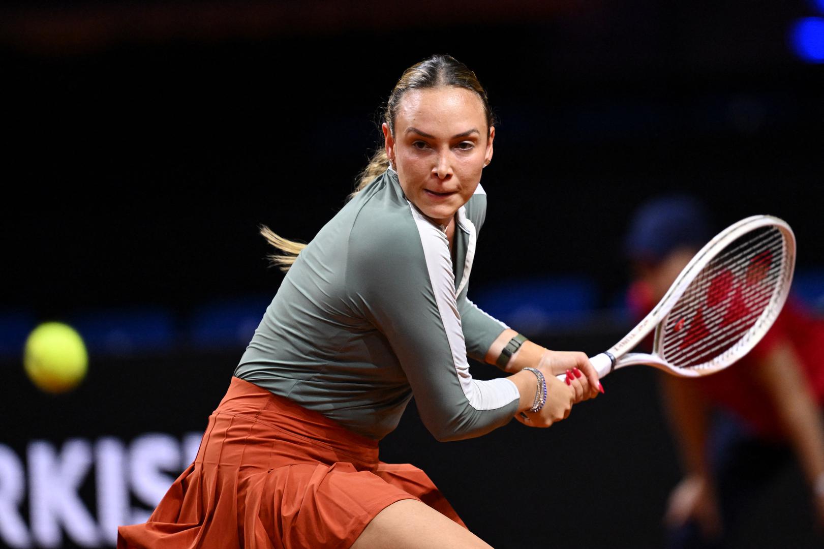 Tennis - WTA 500 - Stuttgart Tennis Grand Prix - Porsche Arena, Stuttgart, Germany - April 15, 2025 Croatia's Donna Vekic in action during her round of 32 match against Croatia's Jana Fett REUTERS/Angelika Warmuth Photo: Angelika Warmuth/REUTERS