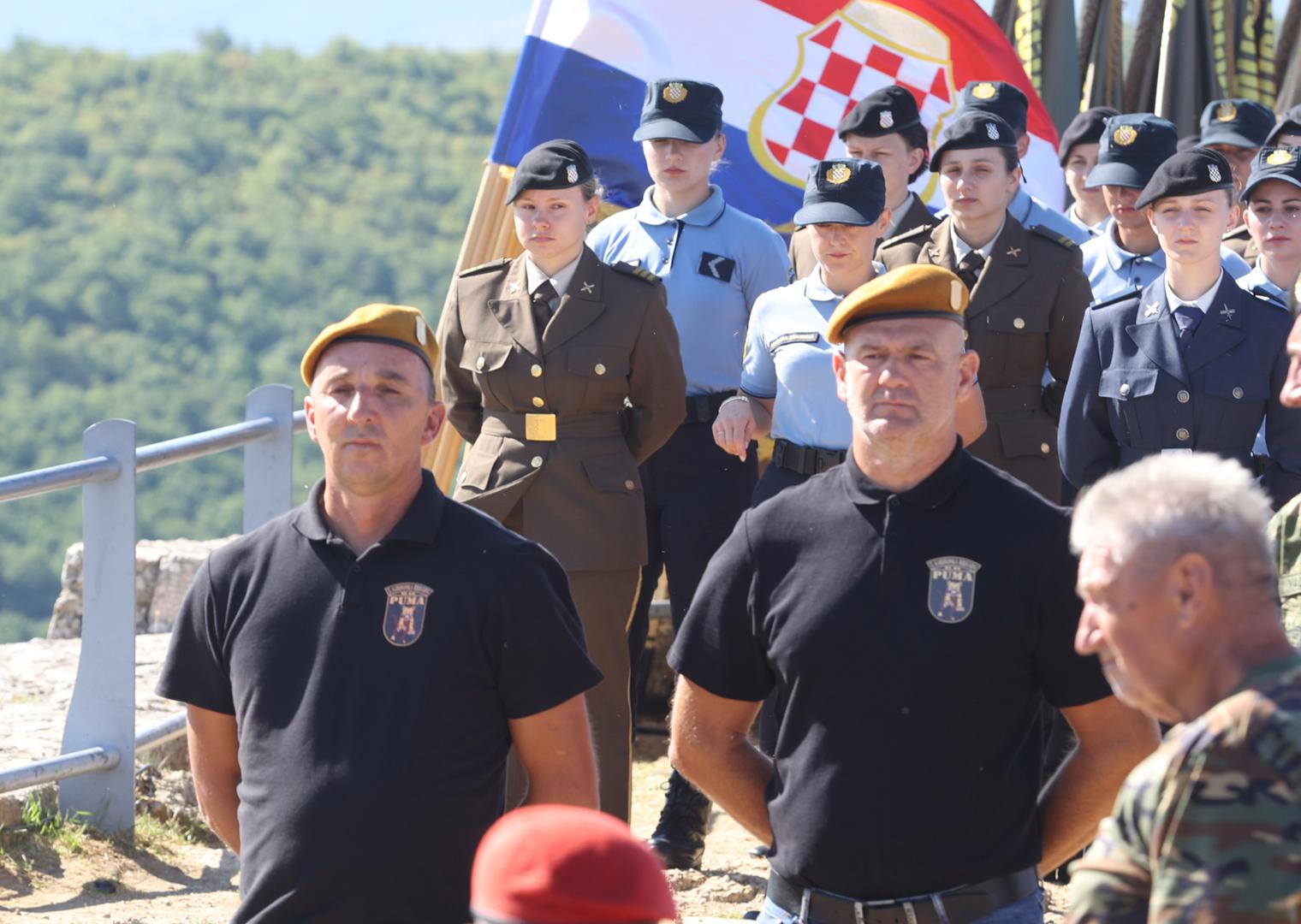 05.08.2025.,Knin- Proslava obiljezavanja Dana pobjede i domovinske zahvalnosti, Dana hrvatskih branitelja i 30. obljetnice vojno redarstvene operacije Oluja. Podizanje zastave na kninskoj tvrdjavi.  Photo: Dusko Jaramaz/PIXSELL