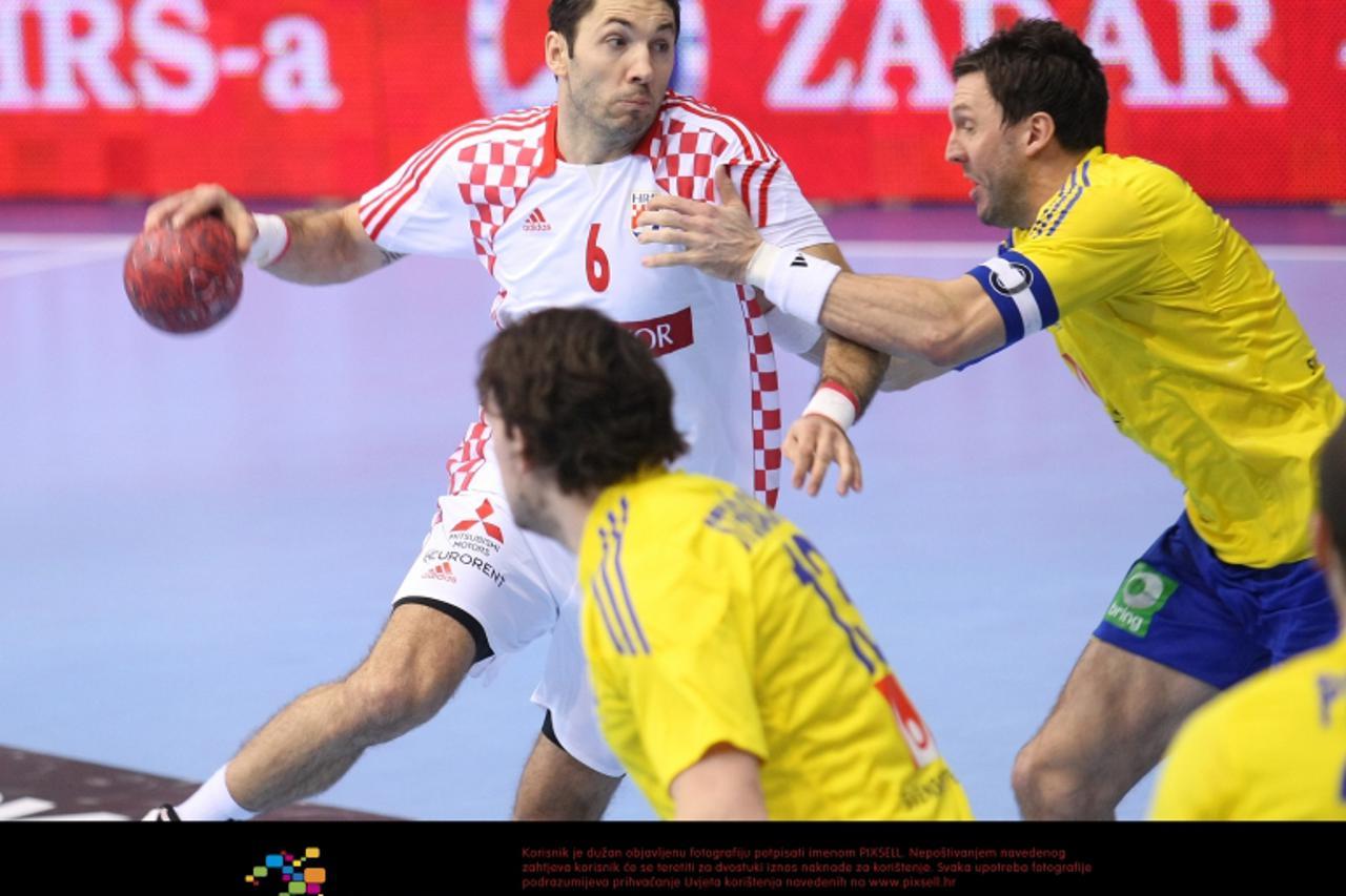 \'08.01.2012., Sportska dvorana Gradski vrt, Osijek - Rukometni turnir Croatia cup 2012., finale, utakmica Hrvatska - Svedska. Blazenko Lackovic. Photo: Marko Mrkonjic/PIXSELL\'