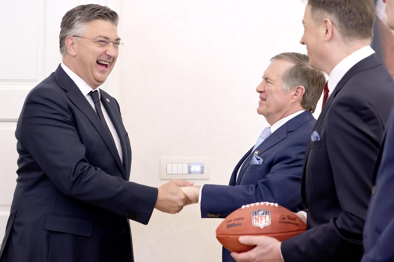 Zagreb: Plenković primio hrvatsko-američkog NFL trenera Billa Belichicka
