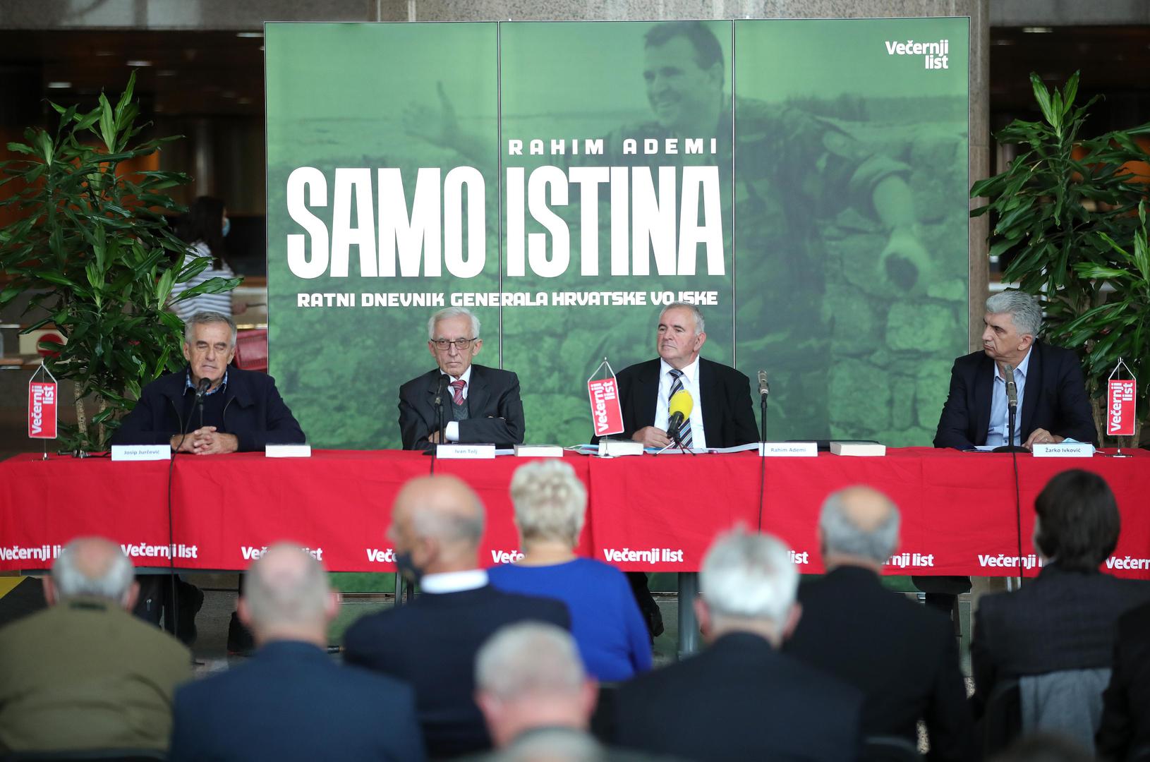 21.10.2021 Zagreb - U nacionalnoj i sveucilisnoj knjiznici odrzana je promocija knjige generala Rahima Ademija "Samo istina, ratni dnevnik generala hrvatske vojske" u izdanju Vecernjeg lista.