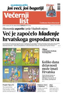 Večernji list naslovnica