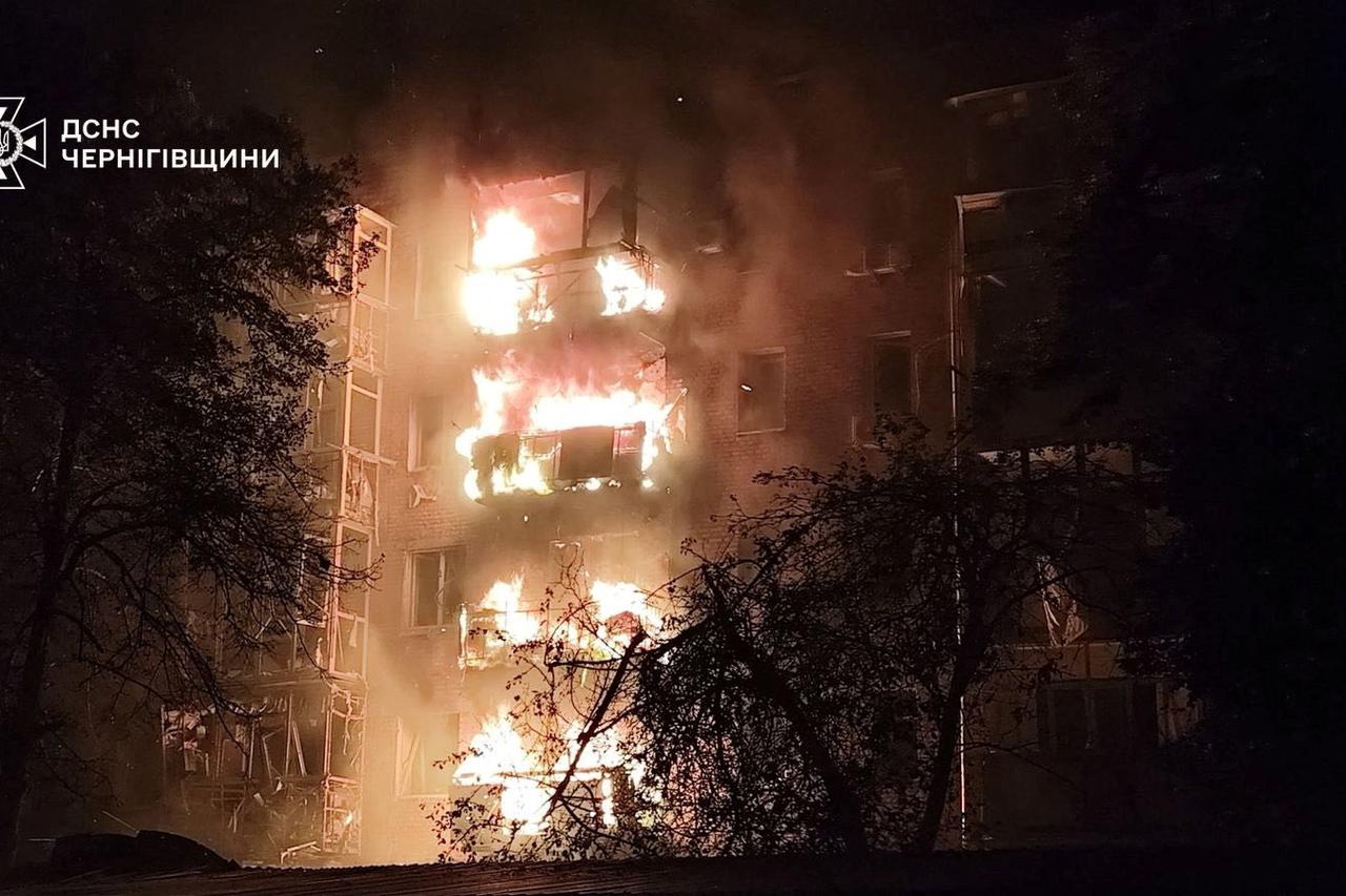 Aftermath of a Russian drone attack in Nizhyn