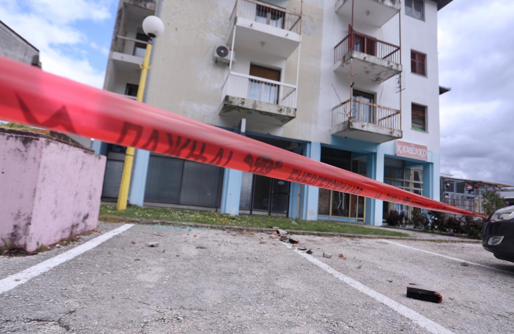 23.04.2022., Ljubinje, Bosna i Hercegovina  - Epicentar potresa u Ljubinju nedaleko od Stoca gdje je najvise stradala zgrada opcine. Photo: Ivo Cagalj/PIXSELL