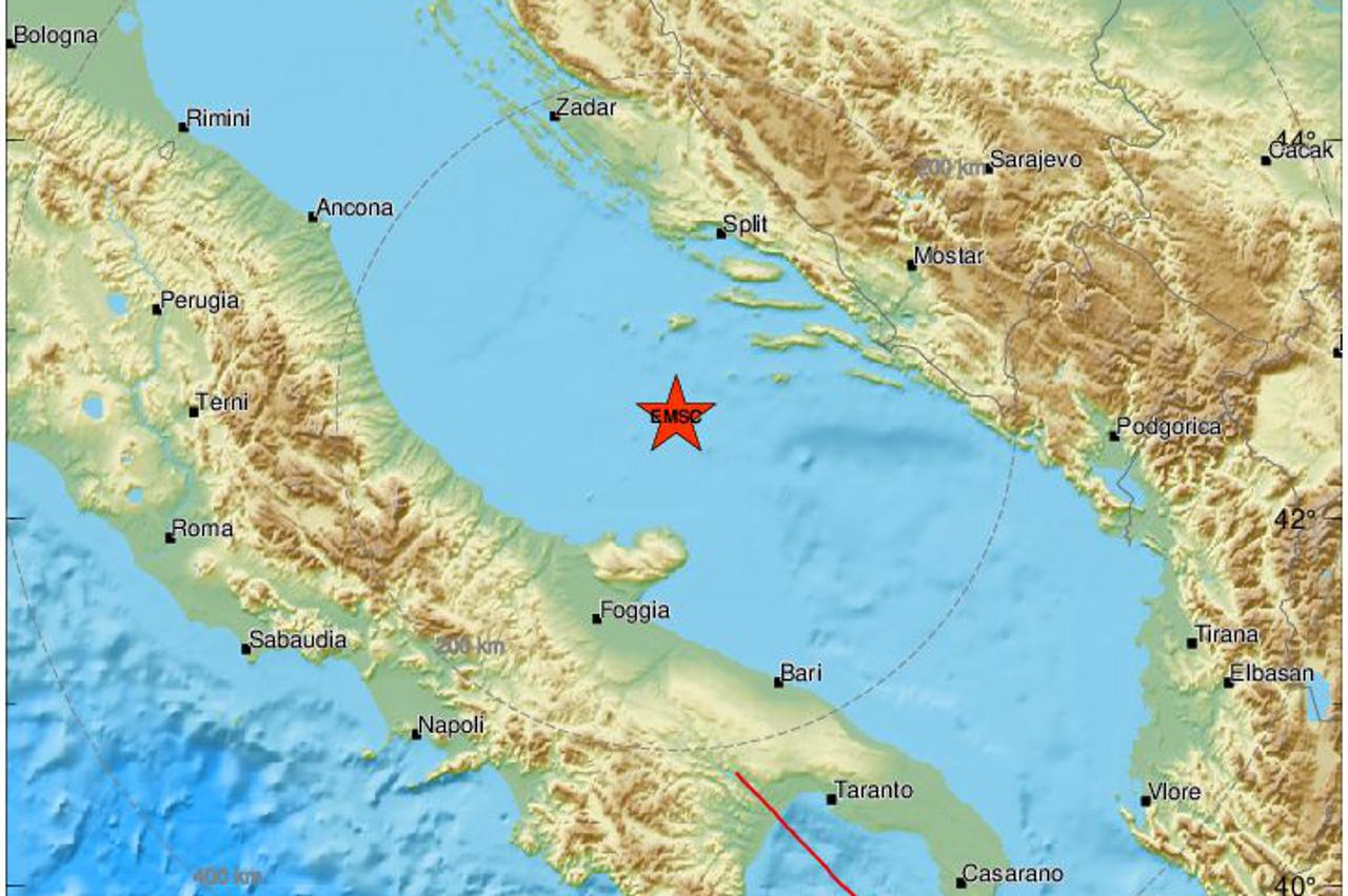Novi potres usred Jadranskog mora