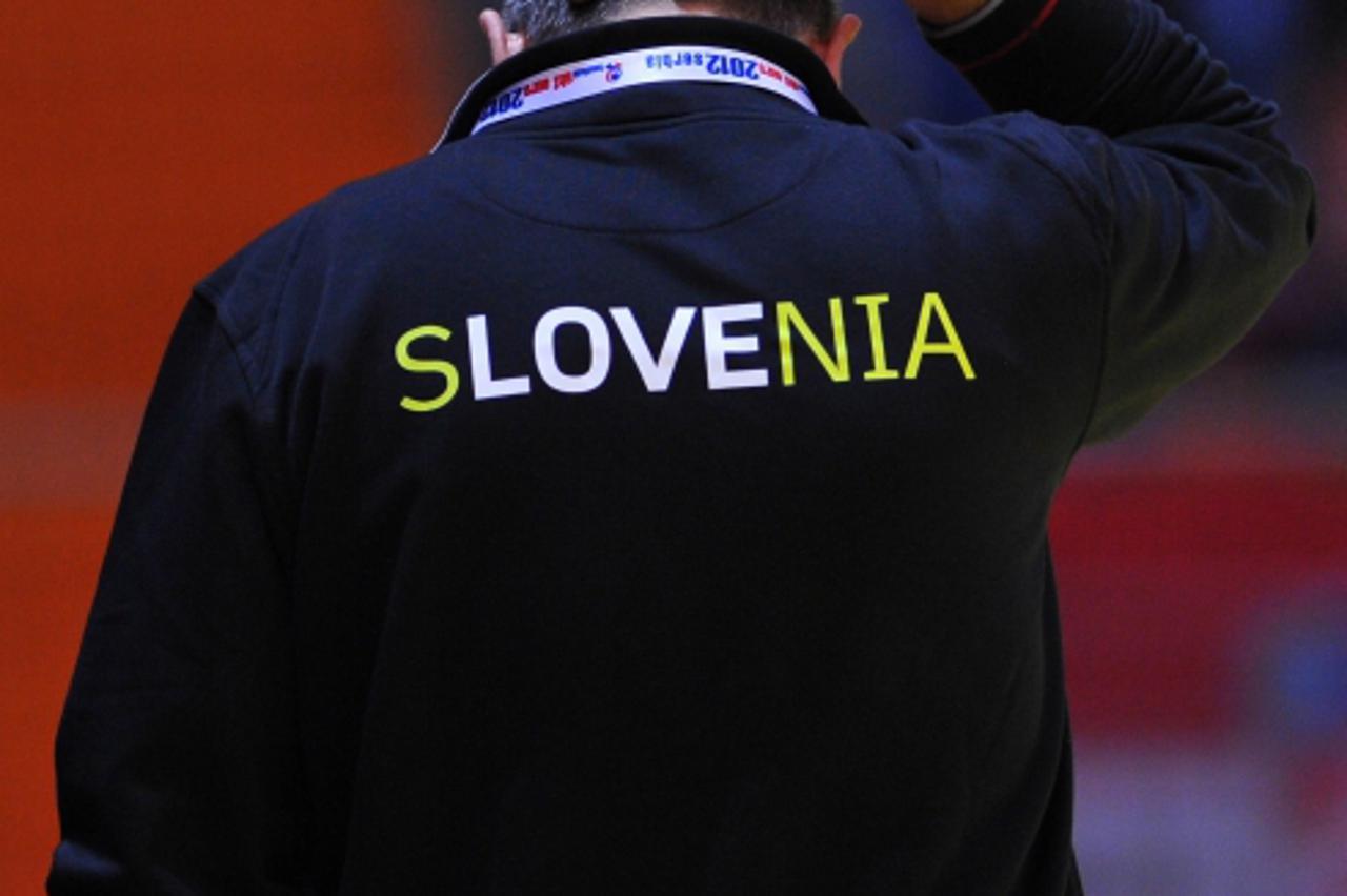 'Slovenia\'s coach Boris Denic reacts after his team lost against Norway during 2012 Men\'s Handball European Championships on January 16, 2012, at the Millennium Arena in Vrsac.     AFP PHOTO / ANDRE