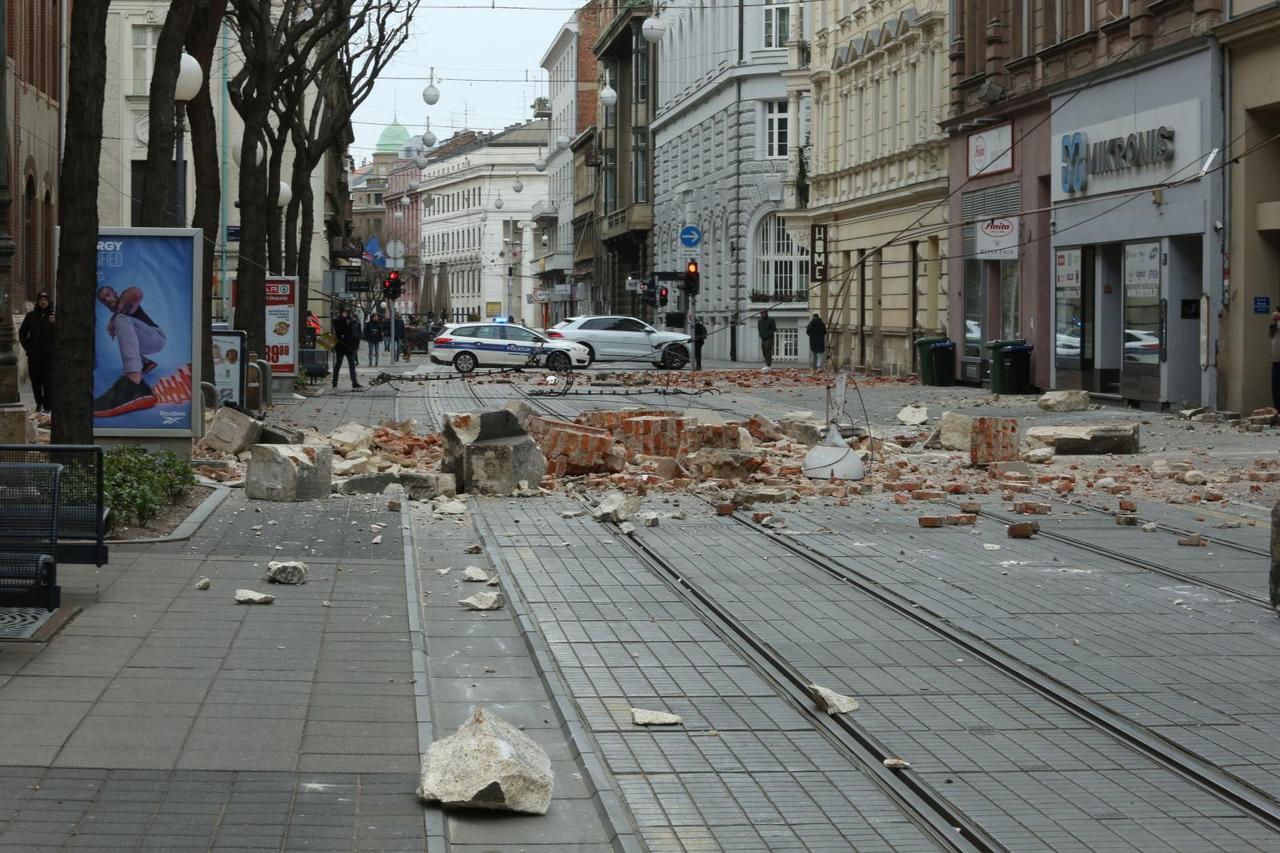 Potres koji je pogodio Zagreb uzrokovao veliku štetu u Đorđićevoj ulici