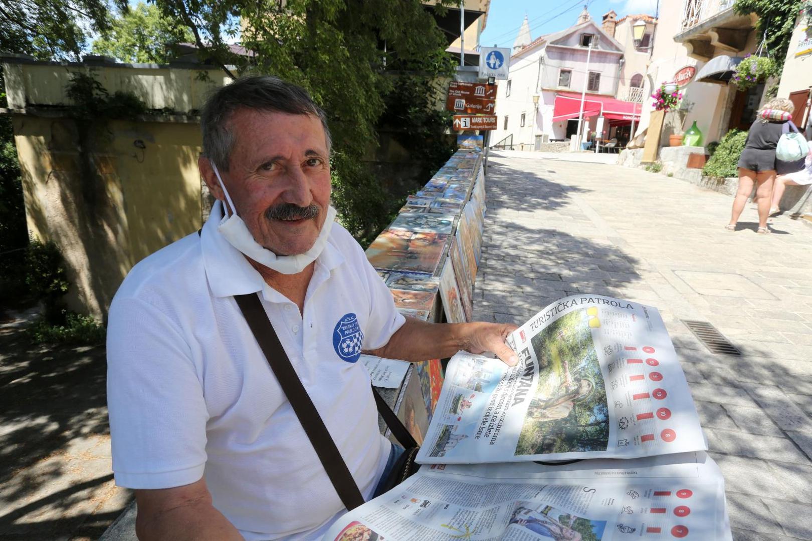 14.07.2020., Vrbnik - Turisticka patrola. Slikar Anto Augustinovic. portret
Photo: Goran Kovacic/PIXSELL