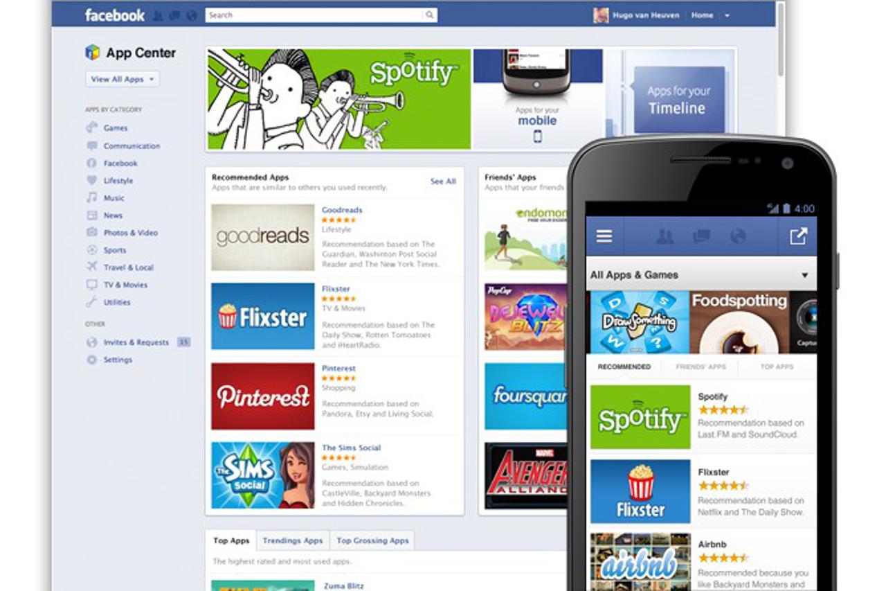 facebook,app center