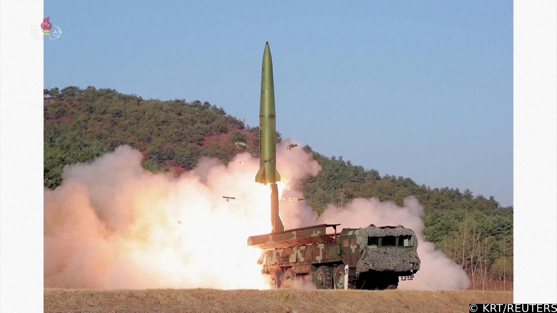 A screen grab shows shows a recent ballistic missile launch at an undisclosed location in this undated still image used in a video.  KRT/via Reuters TV/Handout via REUTERS   THIS IMAGE HAS BEEN SUPPLIED BY A THIRD PARTY. NORTH KOREA OUT. NO COMMERCIAL OR EDITORIAL SALES IN NORTH KOREA Photo: KRT/REUTERS