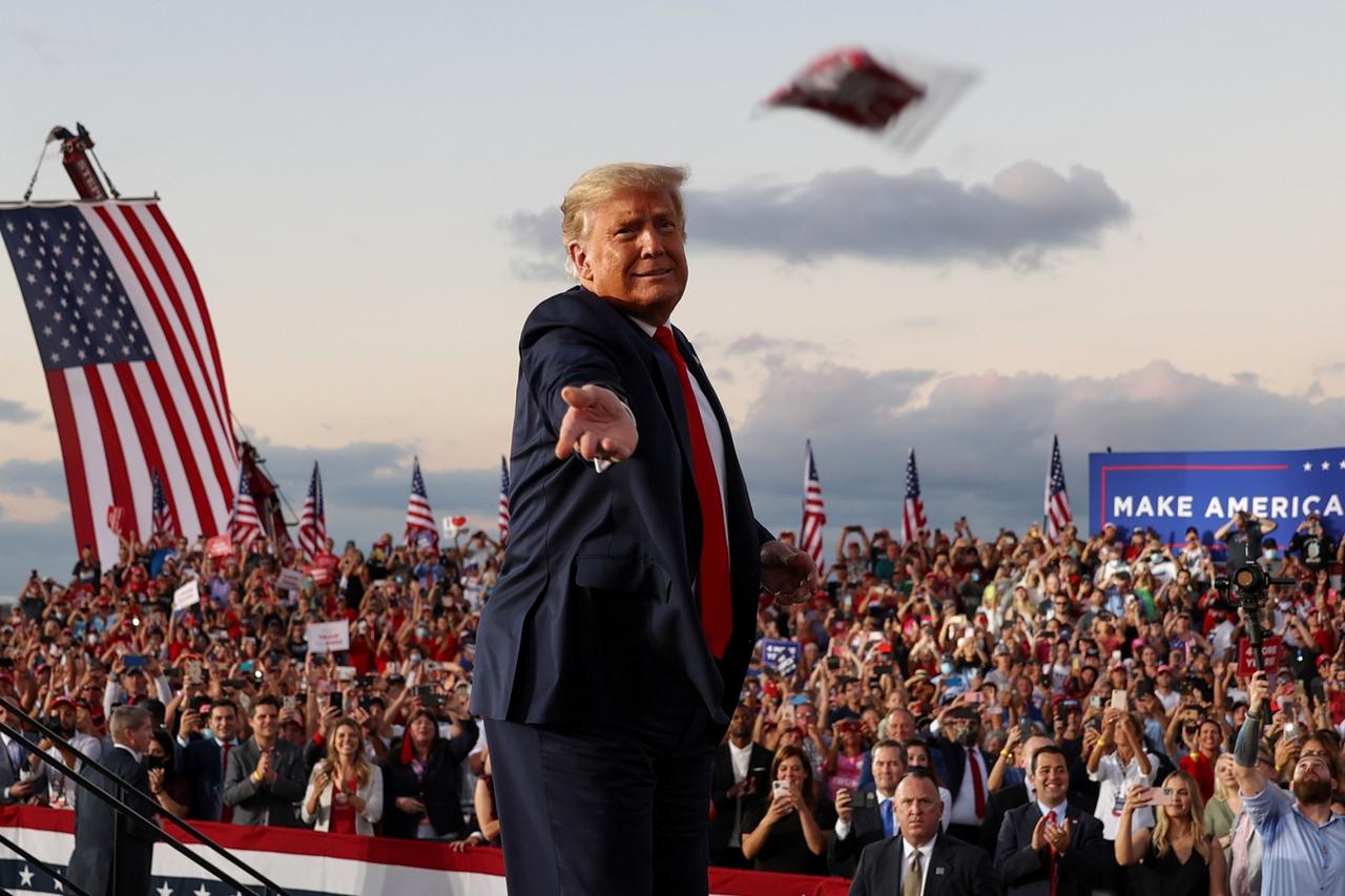 U.S. President Trump holds a campaign rally at Orlando Sanford International Airport in Sanford, Florida