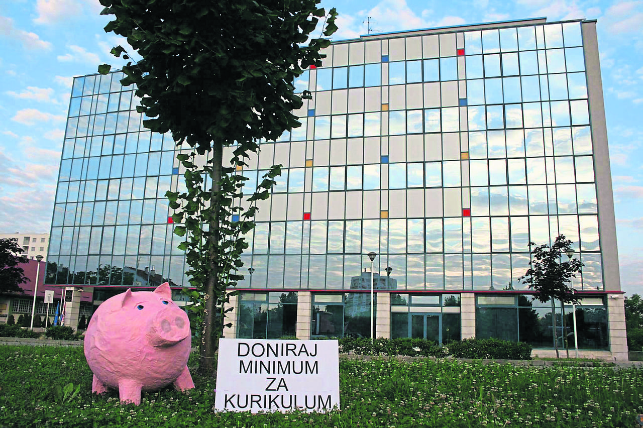 Kasica prasica pred Ministarstvom obrazovanja