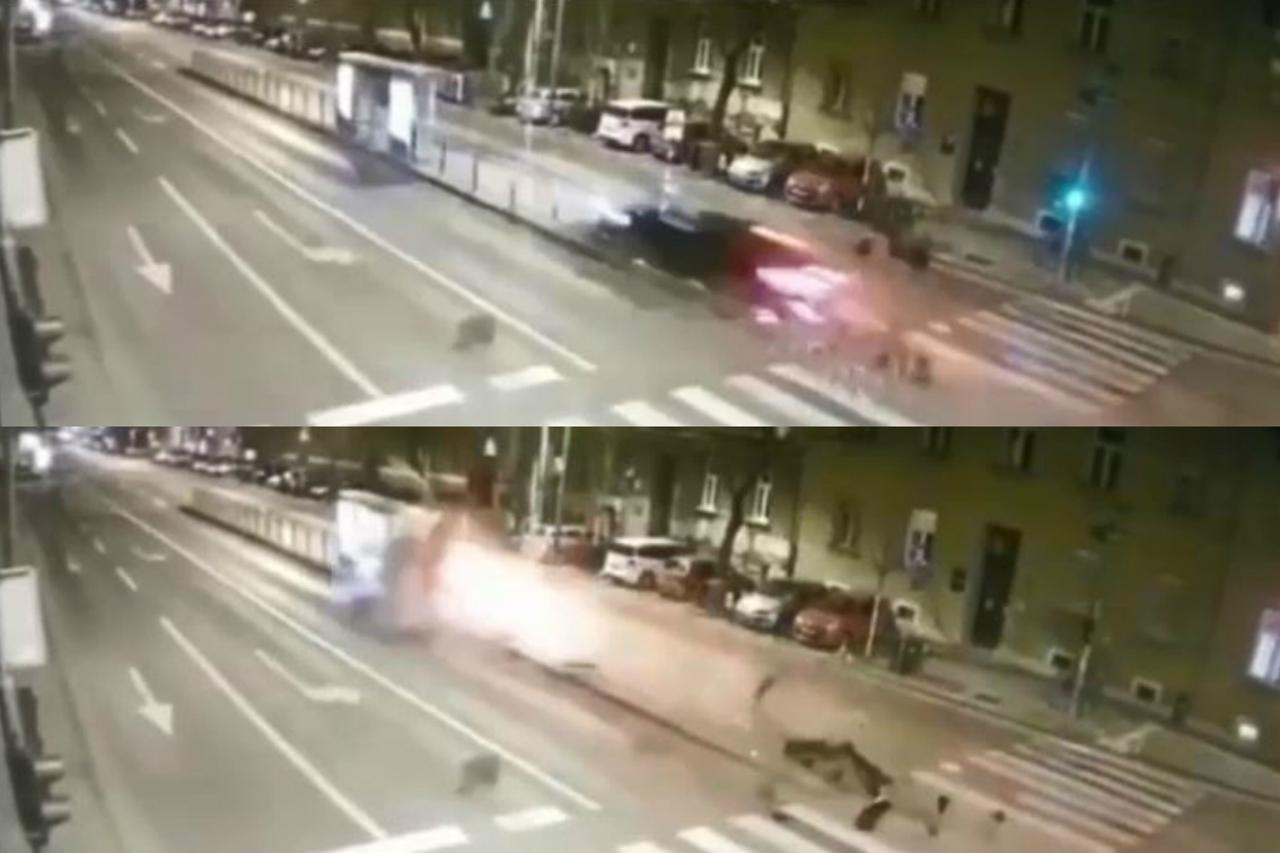 Prometna nesreća: Pokosio tramvajsku stanicu na Branimirovoj