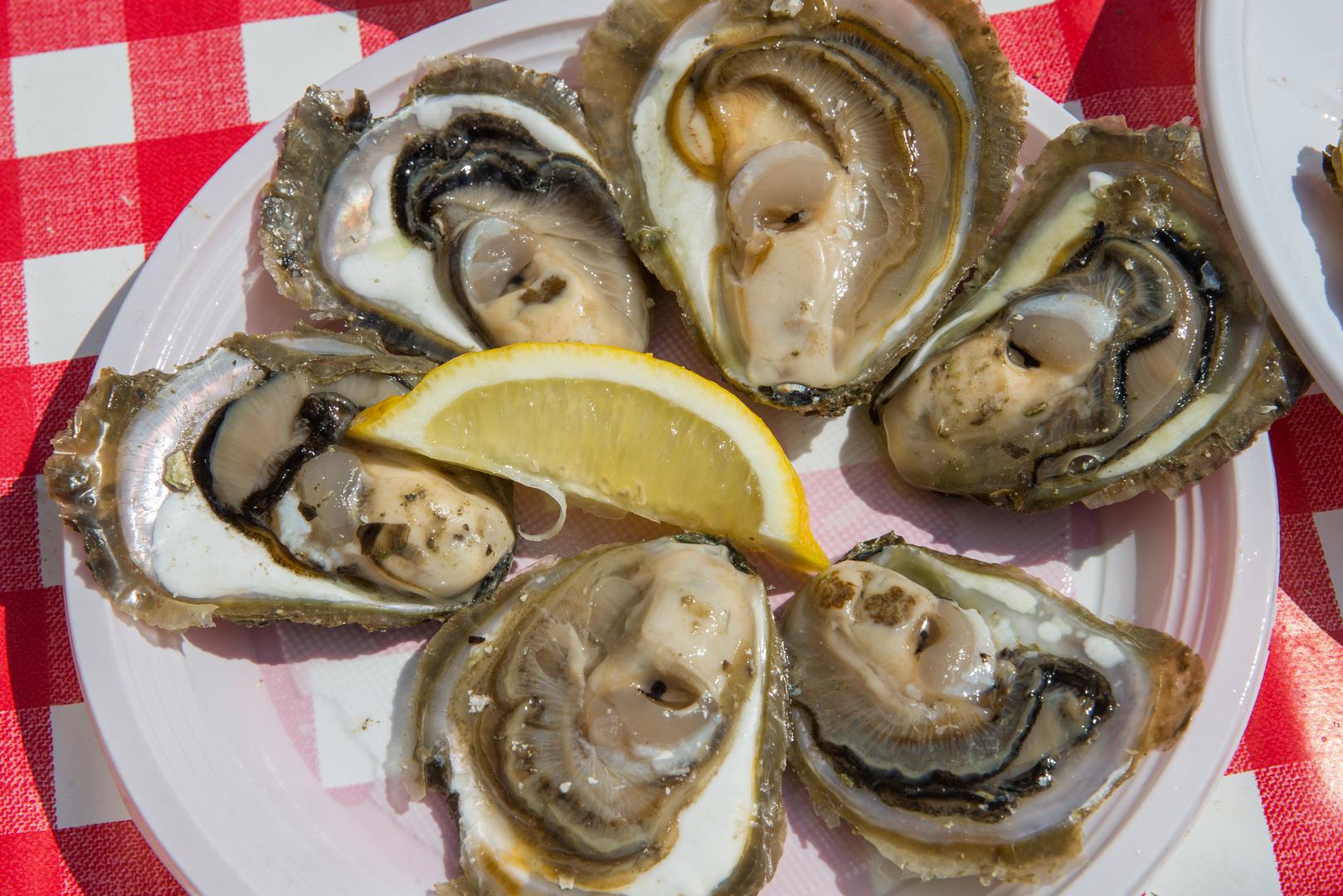 29. Malostonska kamenica - školjkaš čvrste građe, nepravilna ovalna oblika i nepravilnih rubova. Meso koje se nalazi u unutrašnjosti ljušture jestivo je i bez termičke obrade, a karakteristično je po tome što je sočno, mekano i ima slatko-slani okus. Posebnost proizvoda proizlazi iz jedinstvenih prirodnih karakteristika Malostonskog zaljeva i vještina koje su razvijene tijekom višestoljetne tradicije uzgoja kamenica u Malostonskom zaljevu.