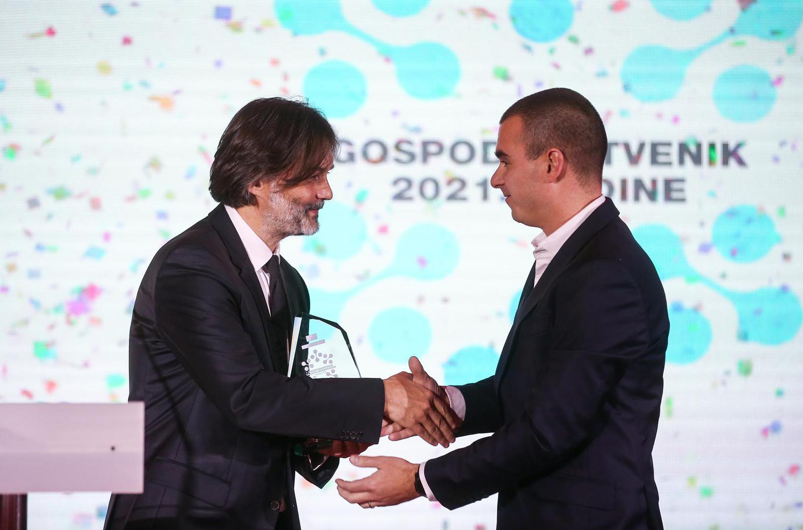 14.12.2021., Zagreb - Dodjela nagrade Vecernjeg lista "Gospodarstvenik i gospodarski dogadjaj 2021. godine. Drazen Klaric, Marko Brkljacic