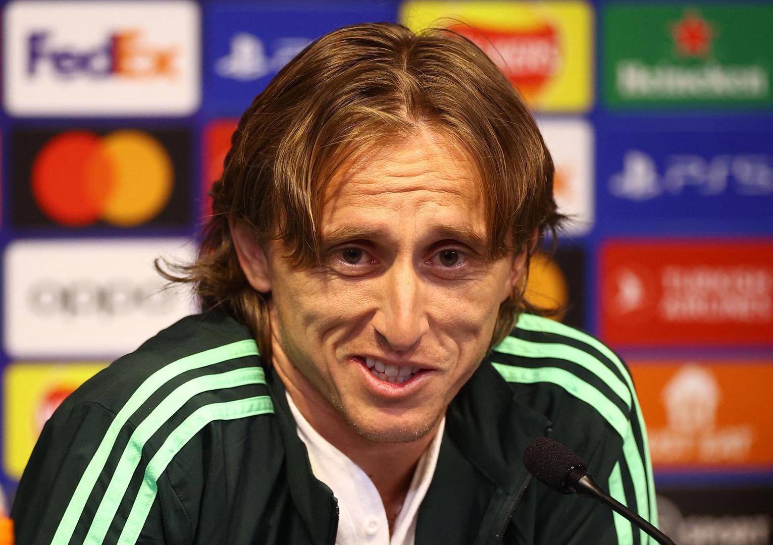 Soccer Football - Champions League - Real Madrid press conference - Etihad Stadium, Manchester, Britain - May 16, 2023 Real Madrid's Luka Modric during the press conference REUTERS/Carl Recine Photo: Carl Recine/REUTERS