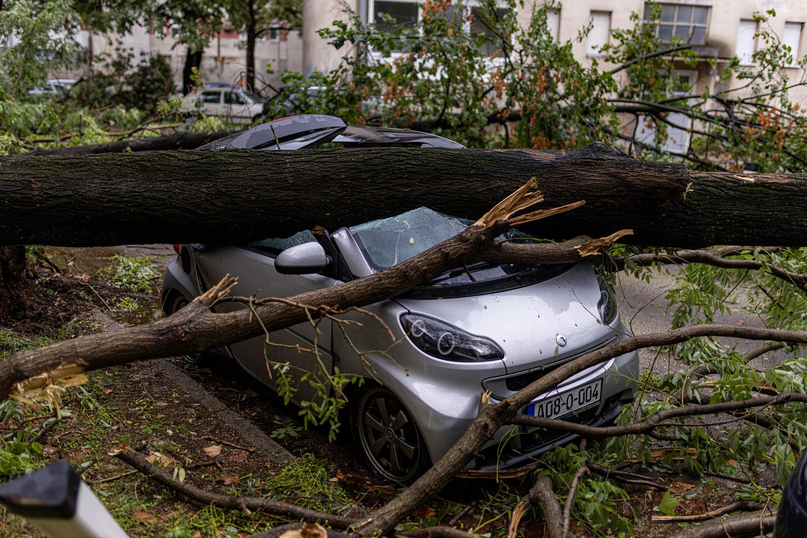 Nevrijeme praćeno obilnom kišom, snažnim udarima vjetra i grmljavinom čupalo je drveće iz korijena, koje se rušilo na automobile, puteve i pješačke zone. 