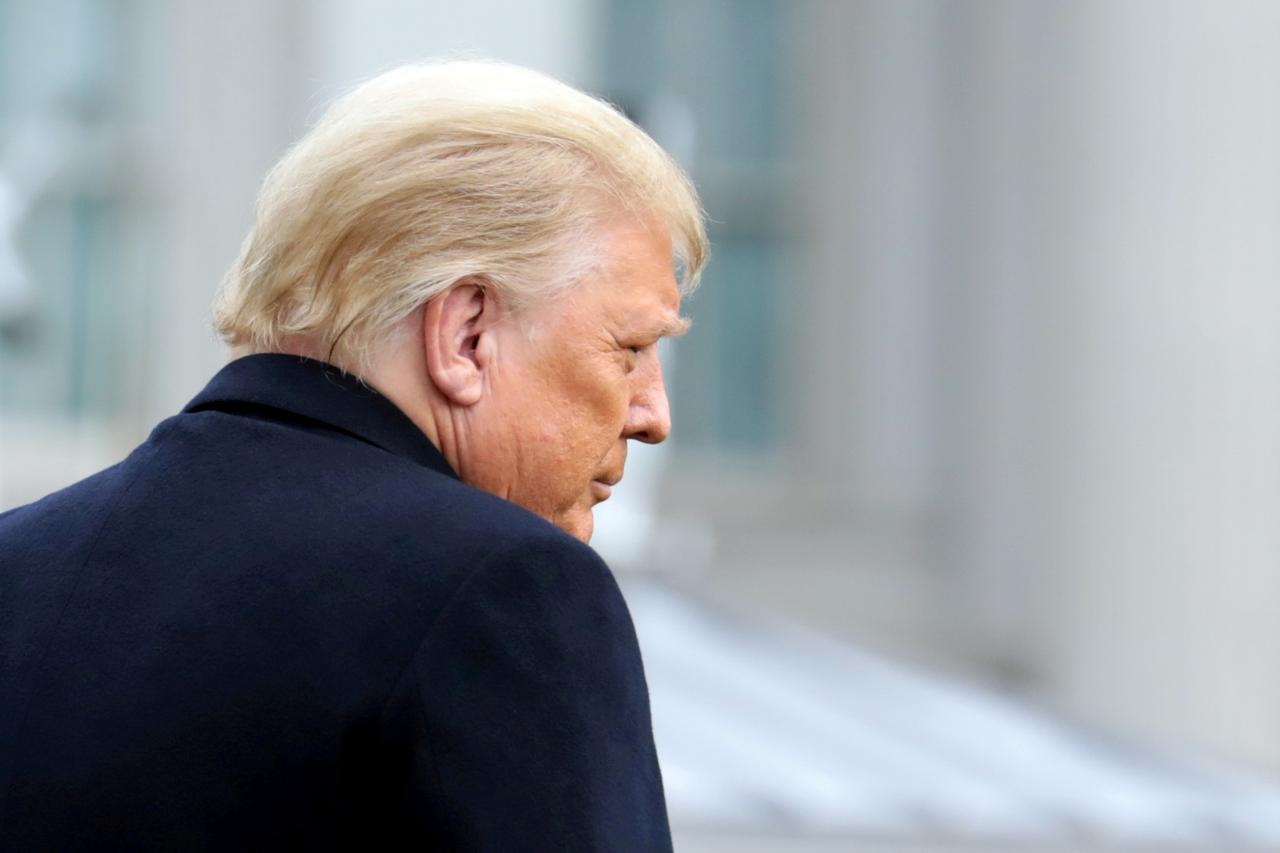 FILE PHOTO: U.S. President Donald Trump departs on travel to West Point, New York from the South Lawn at the White House in Washington
