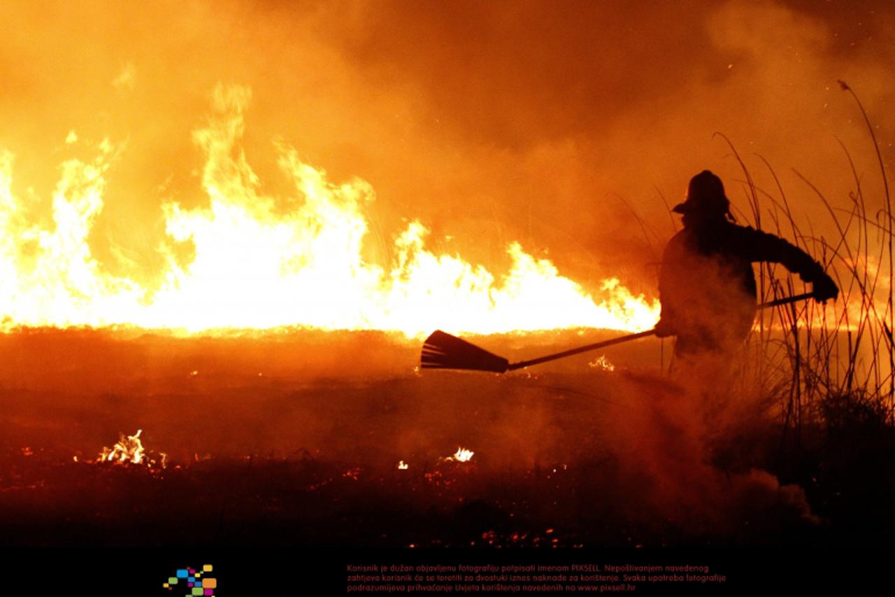 '18.03.2012., Kopacki rit - Zbog nepaznje pri paljenju korova pozar se prosirio te je zaprijetio nacionalnom parku Kopacki rit.  Photo: Marko MRkonjic/PIXSELL'