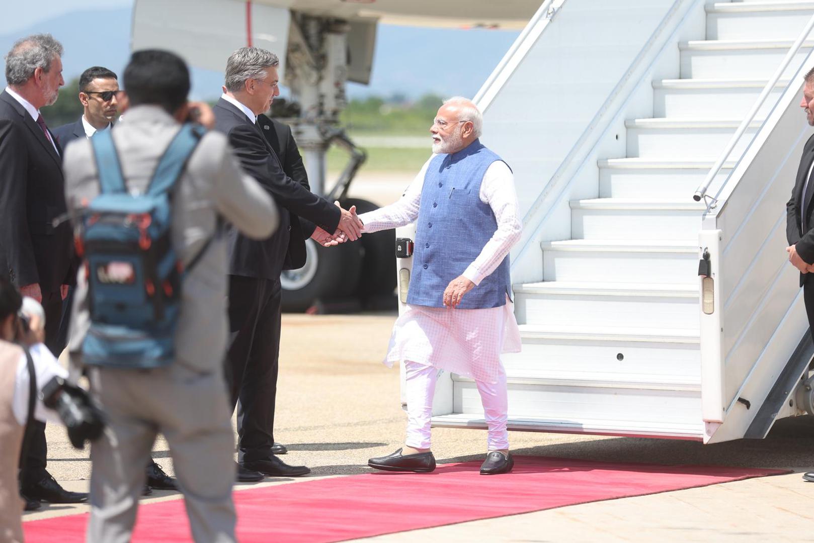 18.06.2025., Zagreb - Dolazak predsjednika Vlade Republike Indije Narendre Modija u Zracnu Luku "Franjo Tudjman" Photo: Slavko Midzor/PIXSELL