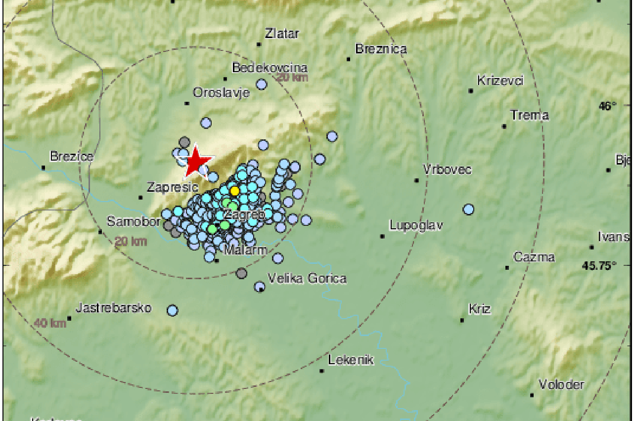 Slabiji potres u Zagrebu
