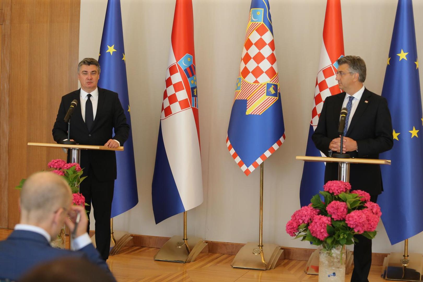 16.07.2020.,Zagreb - Konferencija za medije nakon sto je Andrej Plenkovic predao 76 potpisa predsjedniku Zoranu Milanovicu kao mandatar nove Vlade. Photo: Dalibor Urukalovic/PIXSELL