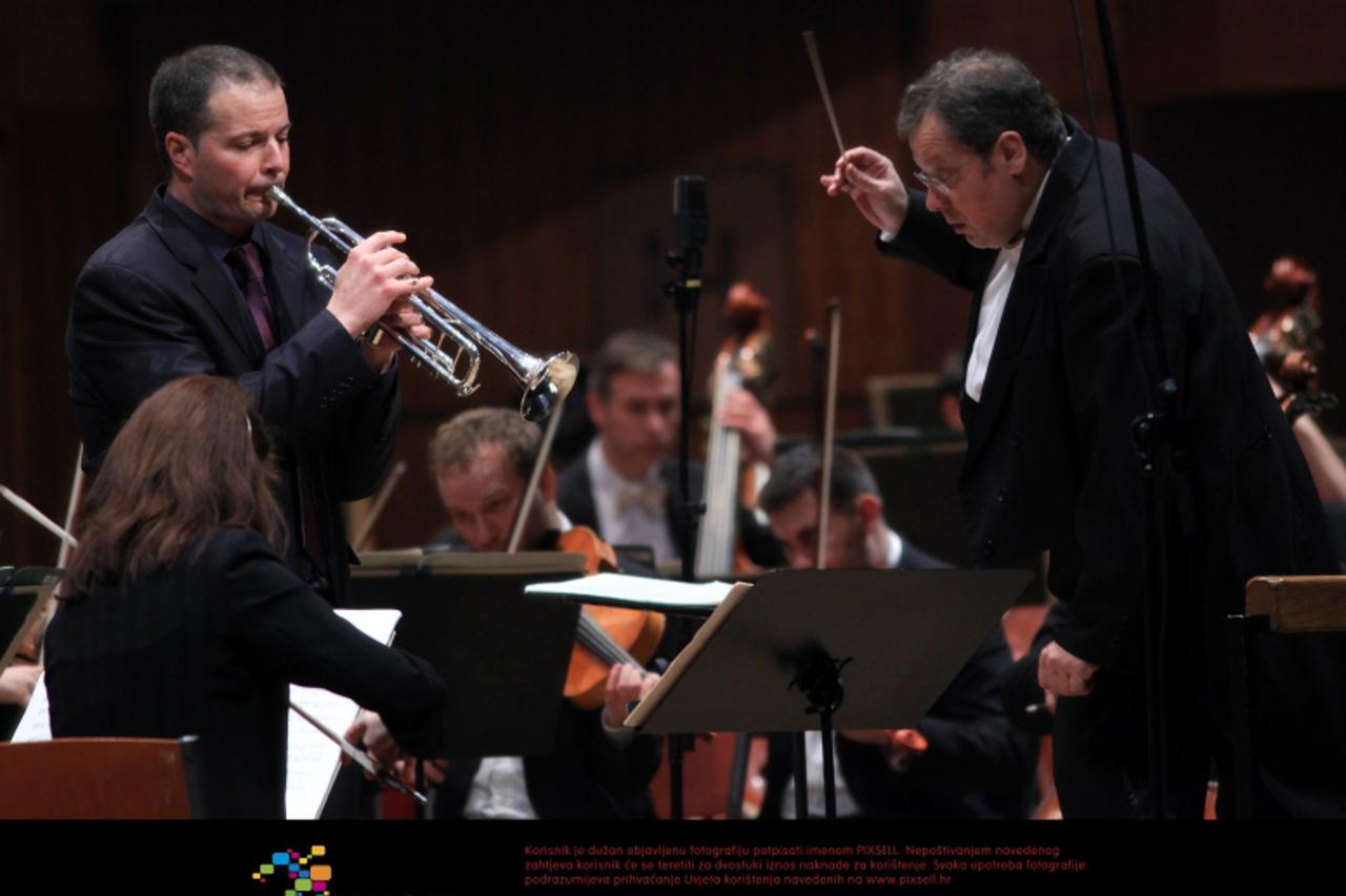 '08.03.2012., Zagreb - KD Lisinski, Simfonijski orkestar HRT-a, solist na trubi Vedran Kocelj na koncertu Majstorskog ciklusa pod ravnanjem  dirigenta Mladena Tarbuka.  Photo: Robert Anic/PIXSELL'