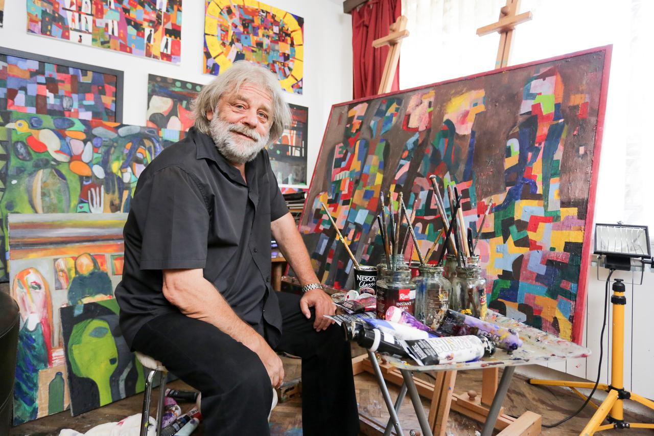 31.08.2015., Zagreb - Akademski slikar Dubravko Mokrovcic Brada. Photo: Grgur Zucko/PIXSELL