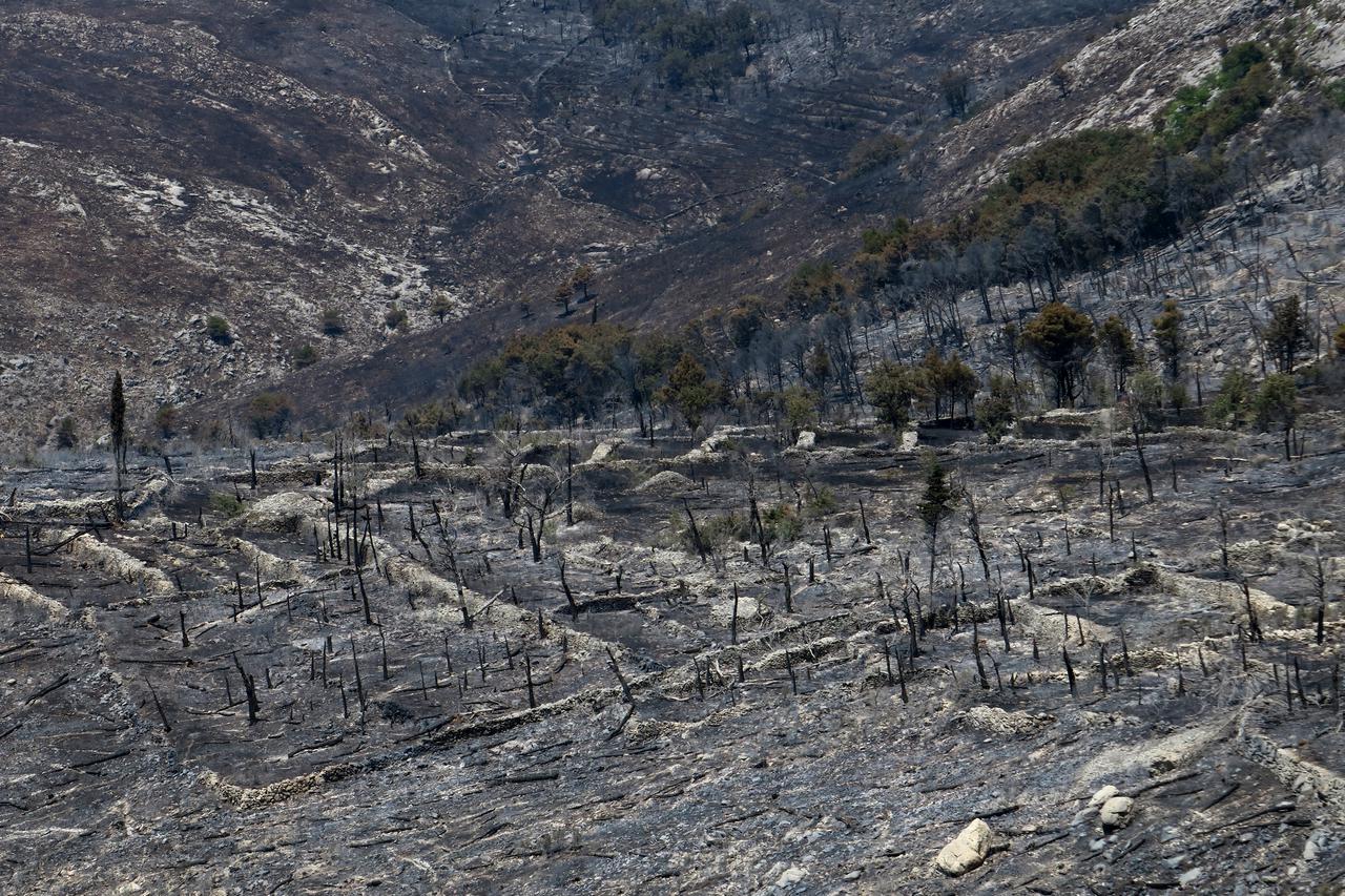 Zgarište u okolici Splita nakon katastrofalnog požara