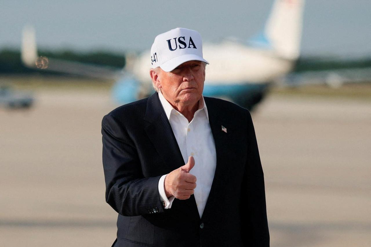 U.S. President Donald Trump arrives at Joint Base Andrews, following his visit to China