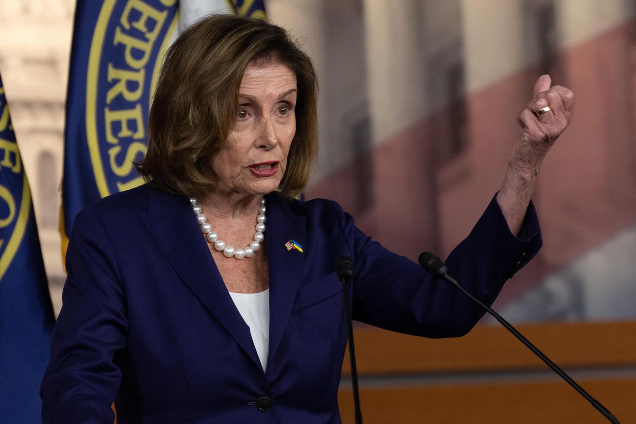Speaker of the United States House of Representatives Nancy Pelosi holds a news conference on Capitol Hill