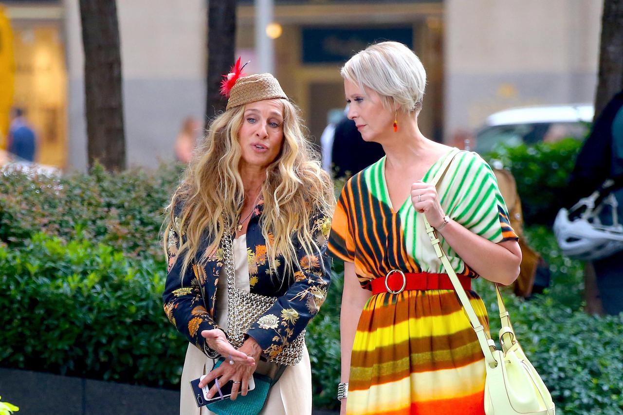 New York: Sarah Jessica Parker i  Cynthia Nixon na snimanju filma Seks i grad