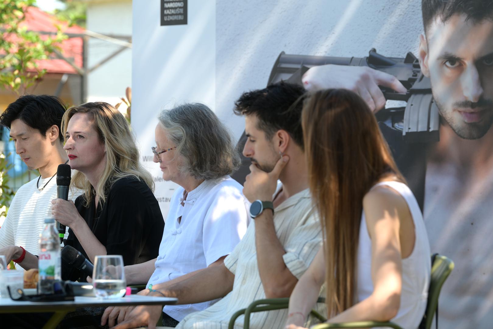 19.06.2026., Zagreb - Kazalisni dorucak posvecen nadolazecoj premijeri baleta "Othello". Na Kazalisnom dorucku s autoricom Valentinom Turcu razgovaralo se o njezinom uprizorenju "Othella", a o kreativnom procesu govorili su protagonisti Iva Vitic Gameiro, Guilherme Gameiro Alves  i Takuya Sumitomo.. Photo: Sandra Simunovic/PIXSELL