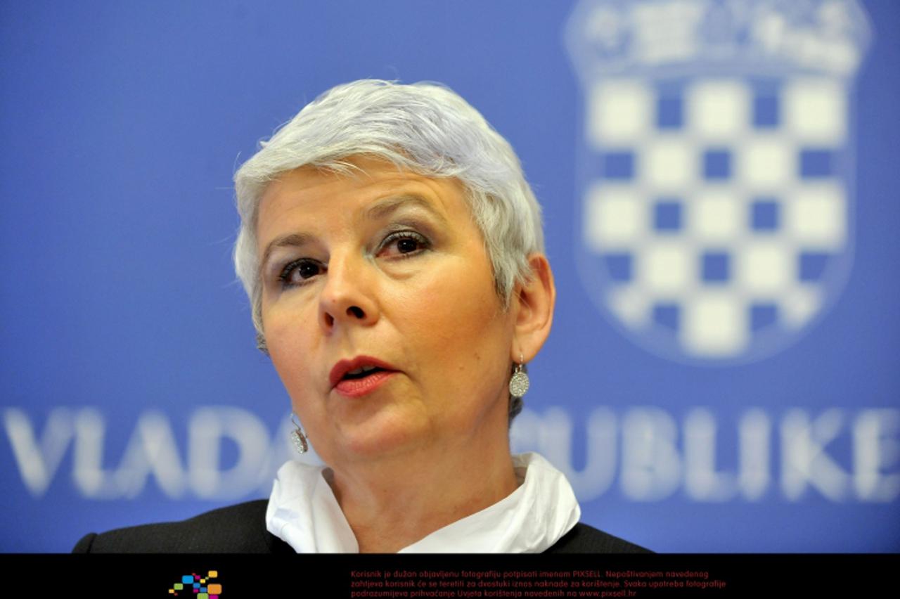 '20.01.2011., Banski dvori, Trg sv. Marka 2, Zagreb - Konferencija za medije premijerke Jadranke Kosor o mjerama za gospodarski oporavak.  Photo: Marko Lukunic/PIXSELL'