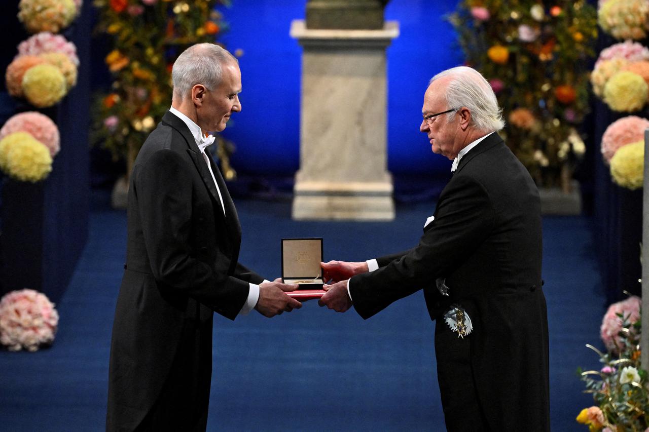 The Nobel prizes in medicine, physics, chemistry, literature and economic sciences are presented at a ceremony in the Stockholm Concert Hall