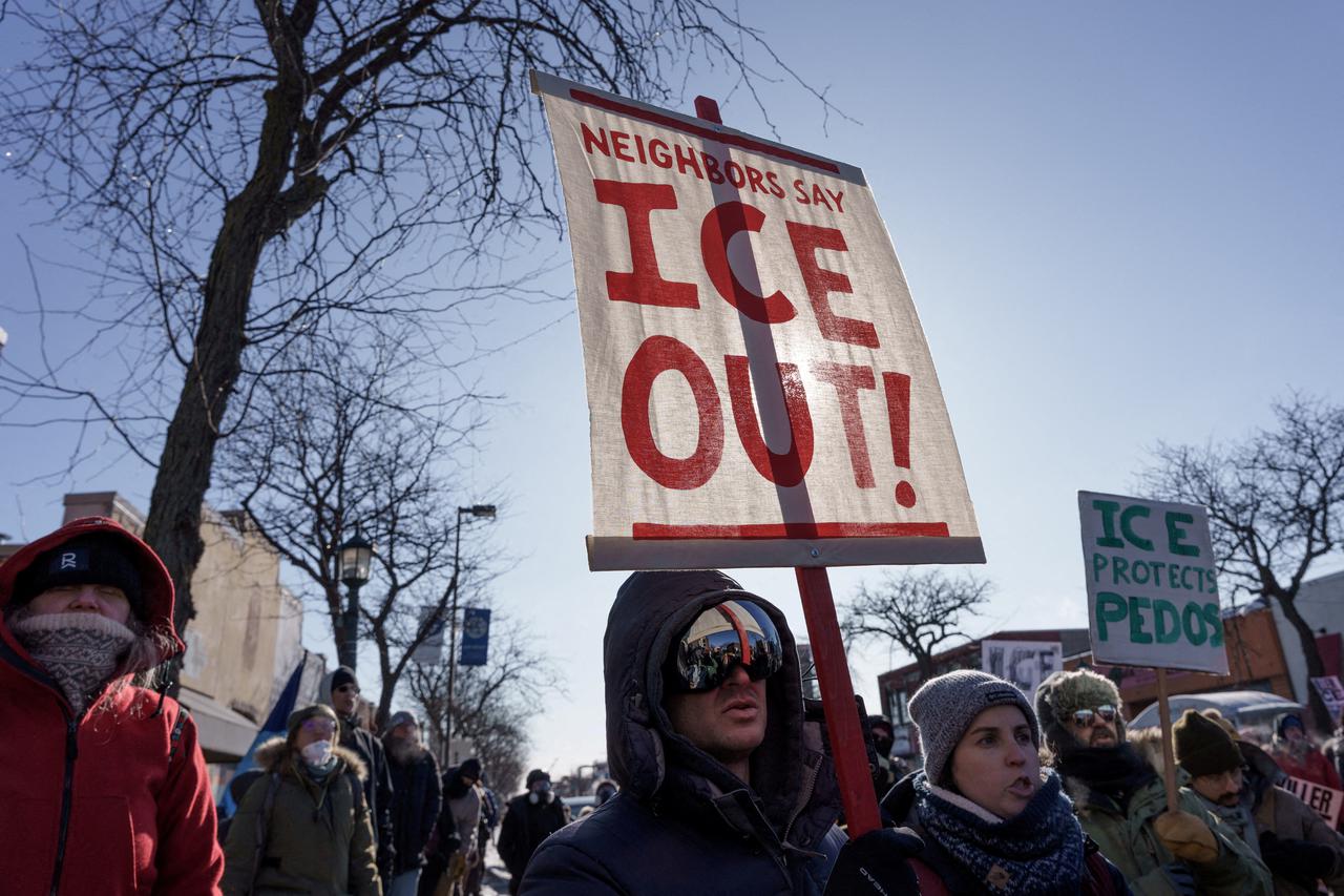 FILE PHOTO: Protest after federal agents fatally shot a man while trying to detain him, in Minneapolis