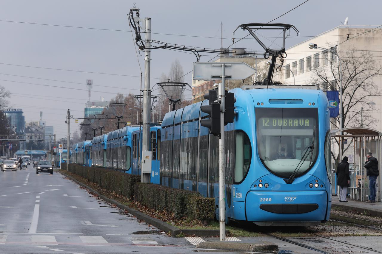 Zagreb: Zastoj tramvaja u Ulici grada Vukovara