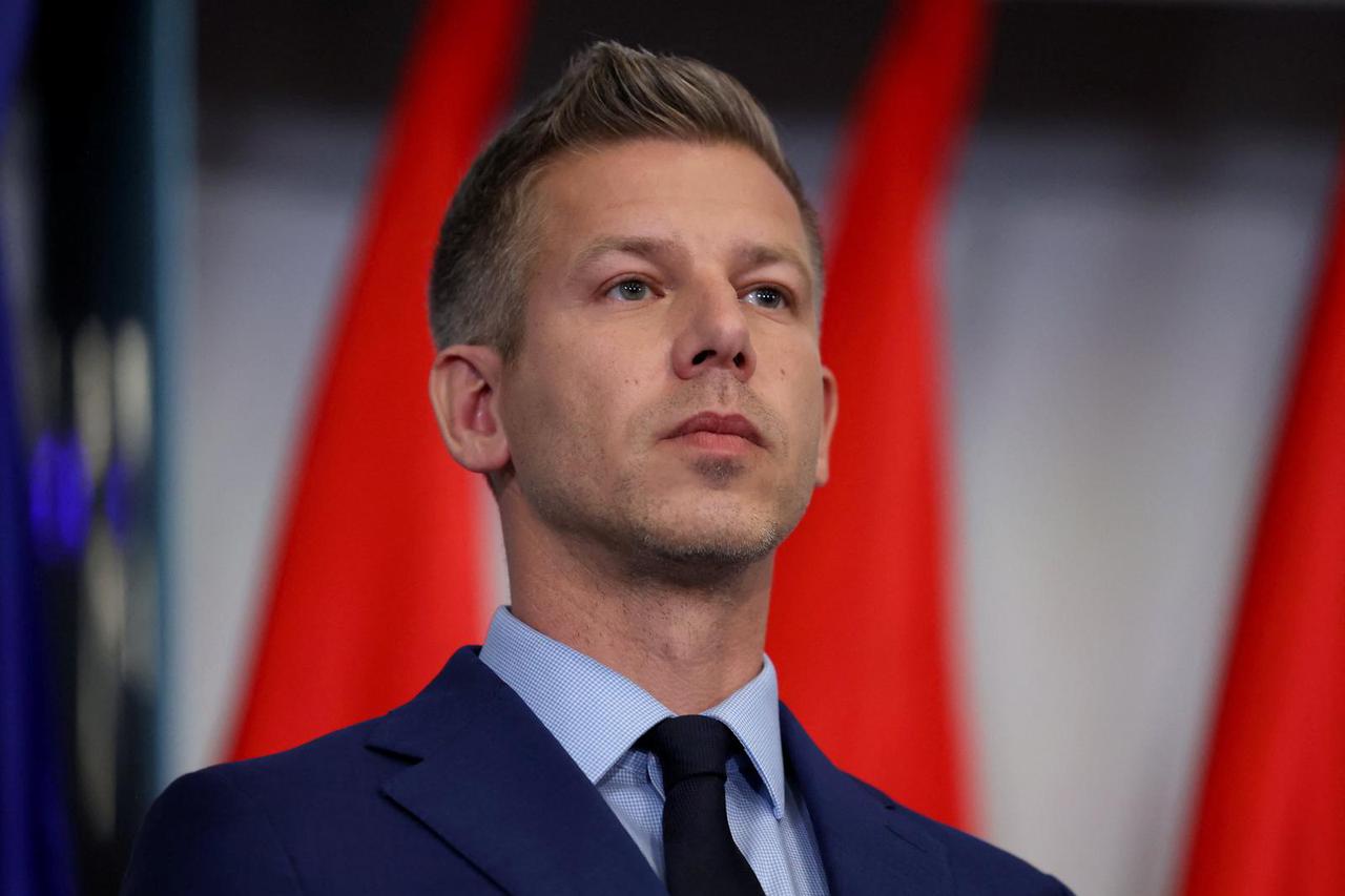 Election winner Magyar attends a press conference in Budapest