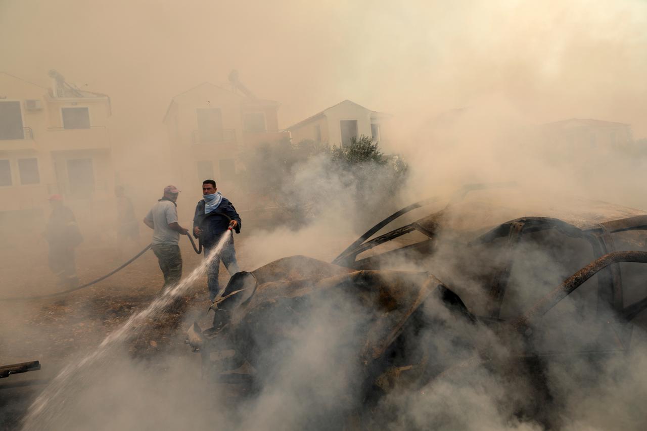 Wildfire on the island of Lesbos
