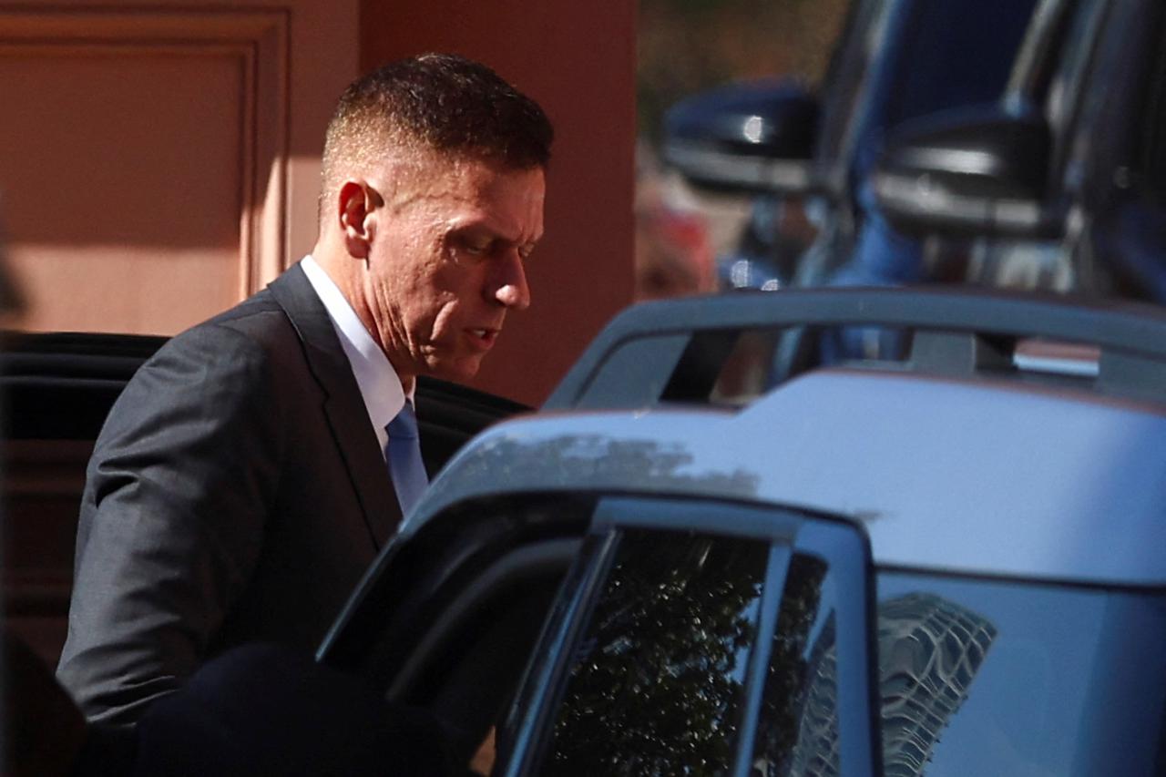 U.S. billionaire venture capitalist Peter Thiel arrives for a meeting with Argentina's President Javier Milei