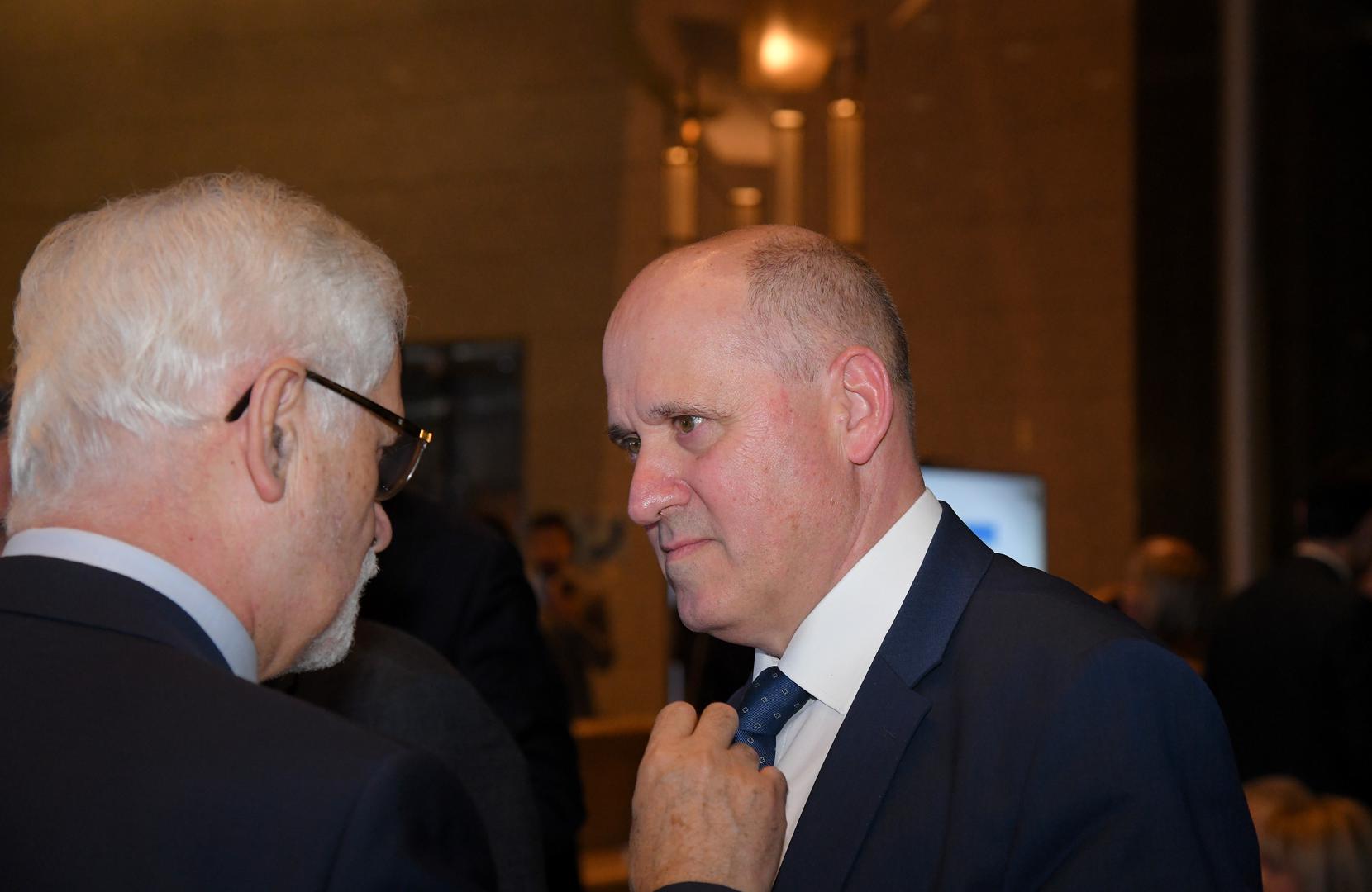 16.01.2023., Zagreb - U Nacionalnoj i sveucilisnoj knjiznici odrzana je promocija 2. dopunjenog izdanja knjige "Diplomatska oluja" Mate Granica. Branko Bacic, ministar prostornoga uredjenja, graditeljstva i drzavne imovine Photo: Josip Regovic/PIXSELL